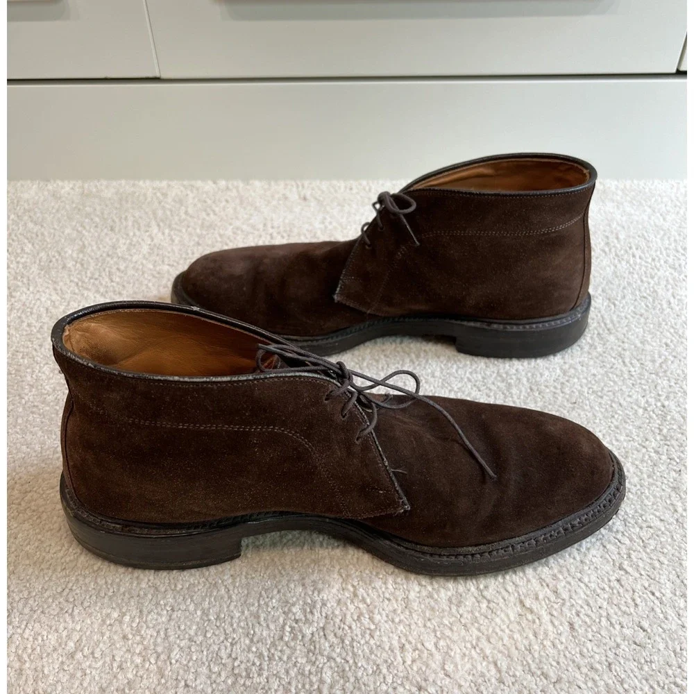 Allen Edmonds Dundee Suede Chukka Boot Men Size 9.5 D Brown USA Made Preppy